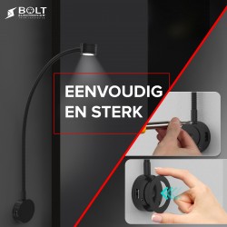 Lampe de chevet LED avec bras flexible, fonction de gradation et USB ( 1 pièce )