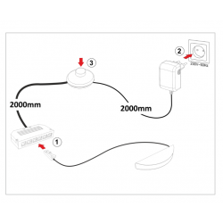 Transformateur à fiche / pédale de commande pour le luminaire apparent Stella