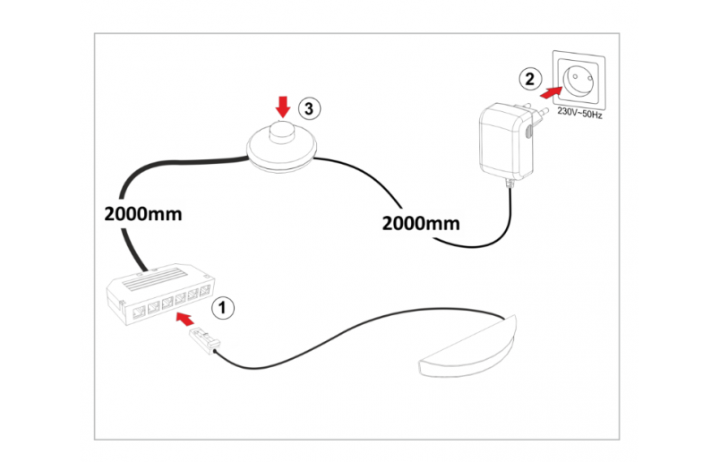 Transformateur à fiche / pédale de commande pour le luminaire apparent Stella