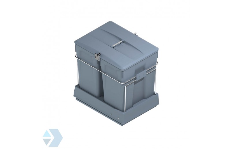 Inbouw afvalbak 2x30 liter extra zwaar