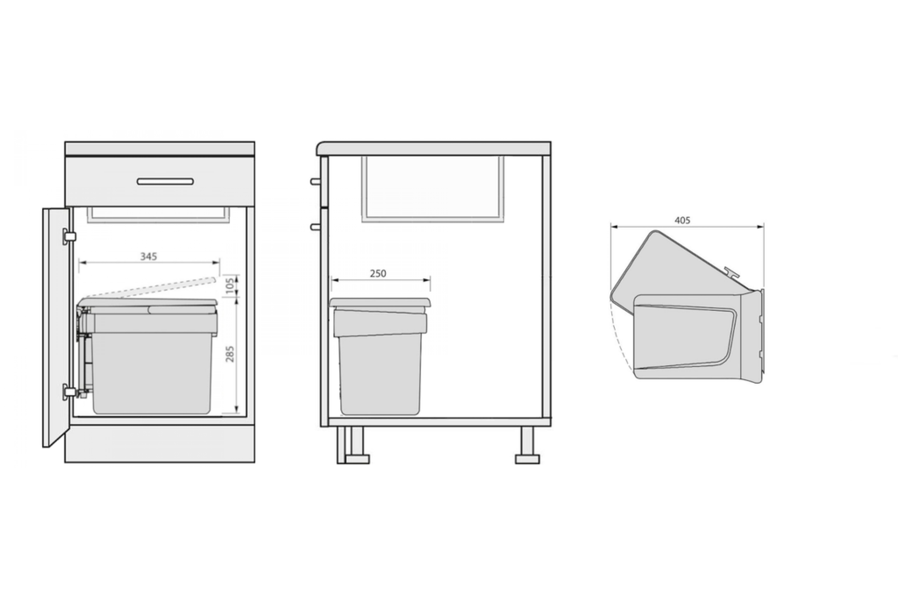 Wesco ® Traditionline Double-Boy 410 ECO/300-2 - Inbouw Prullenbak - 30