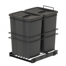 Victory Inbouw-afvalbak Double Man - 28 liter (2x14 liter) zilver
