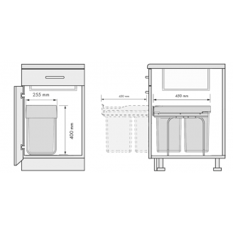 Uittrekbare inbouw afvalbak 30 liter 