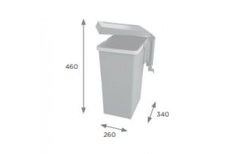 Waste bin recessed 24 liters anthracite