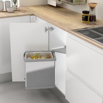 Afvalbak inbouw 21 liter RVS