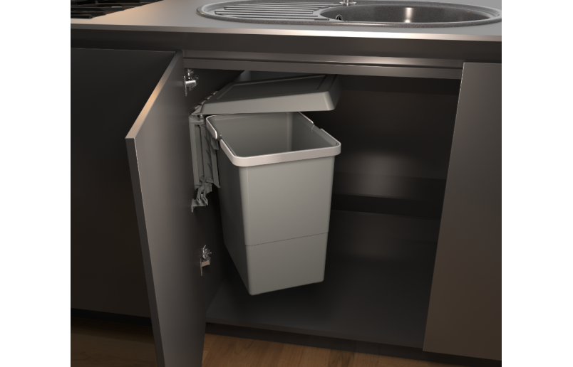 Waste bin recessed 24 liters anthracite