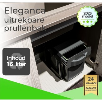 Uittrekbare inbouw afvalbak 16 liter 
