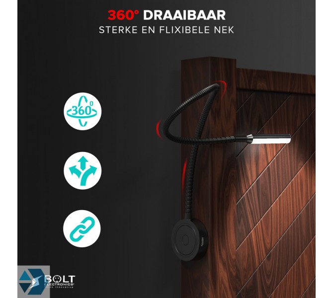 Wandlamp Noor 1562ZW Zwart met leeslampje kopen? Groot assortiment