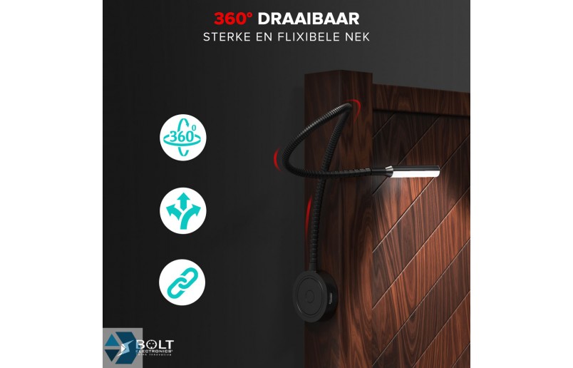 LED Bed reading lights with dimming function and dual USB port (2 pcs)