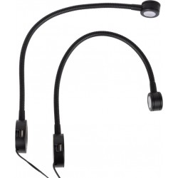 Lampe de chevet LED avec bras flexible, fonction de gradation, USB et USB-C (2 pièces) 