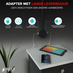 LED Bed reading lamp with dimming function and dual USB port (1 piece)