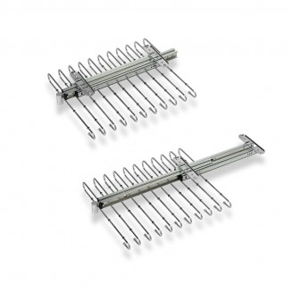 Pull-out trouser rack chrome for 11 pants