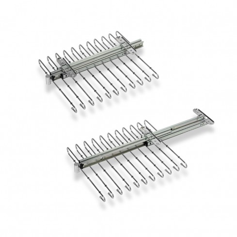 Pull-out trouser rack chrome for 11 pants