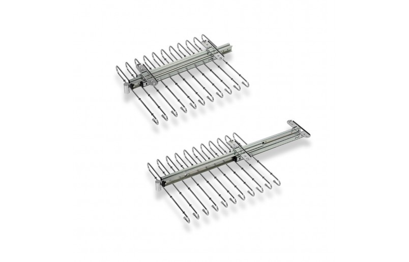 Chrome pull-out trouser rack for 11 pairs of pants - BRET11AS
