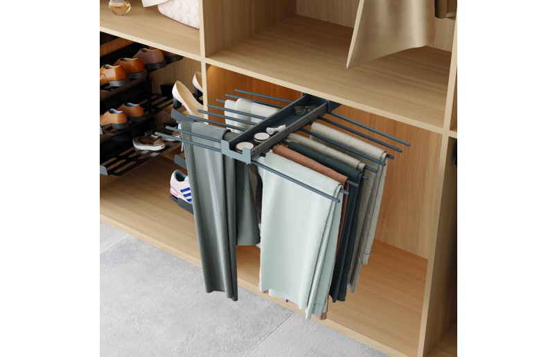 Pull-out trouser rack Excellent for 18 pants anthracite