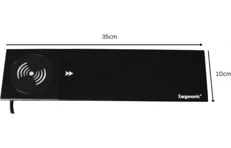 Desk socket black with 2 outlets, 2 USB ports, 2 internet connection and wireless charger 