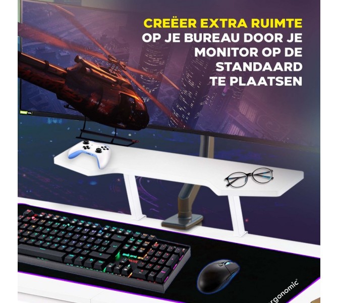 JUMMICO Gamingtafel, 170 X 130 75 Cm, Bureau Met Monitorstandaard Hoekbureau L Vormig Grote Pc Hoektafel Zwart 1131007579