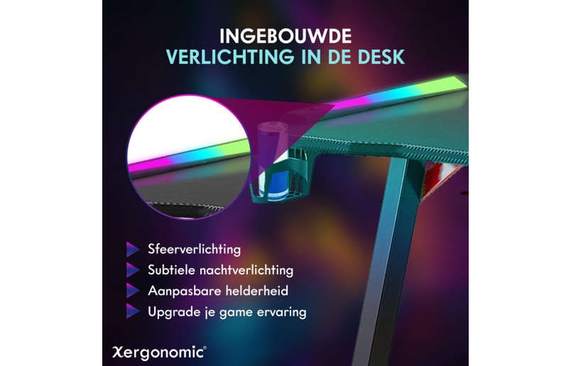 Gaming desk Hard2Kill with lighting