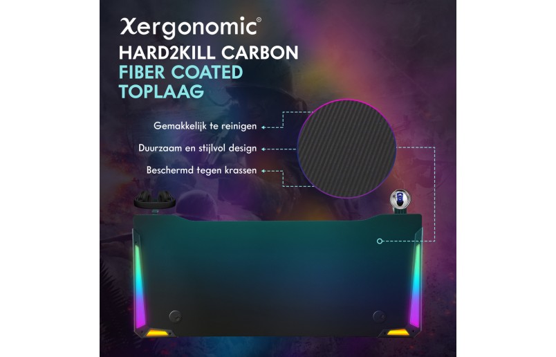 Gaming desk Hard2Kill with lighting