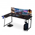 Gaminig desk Neon straight model with corner extension black