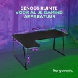 Gaminig desk Neon straight model with corner extension black