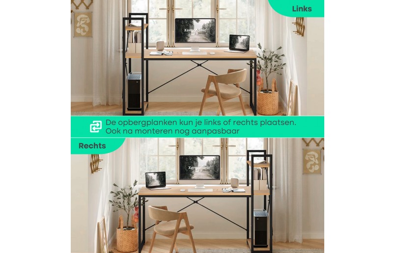 Industrial desk with shelves 120x64x72 cm