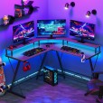 Gaming corner desk Infinity with led lighting