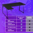 Gaminig desk Neon straight model with corner extension black