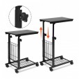 Table d'ordinateur portable noire - table d'appoint réglable et mobile