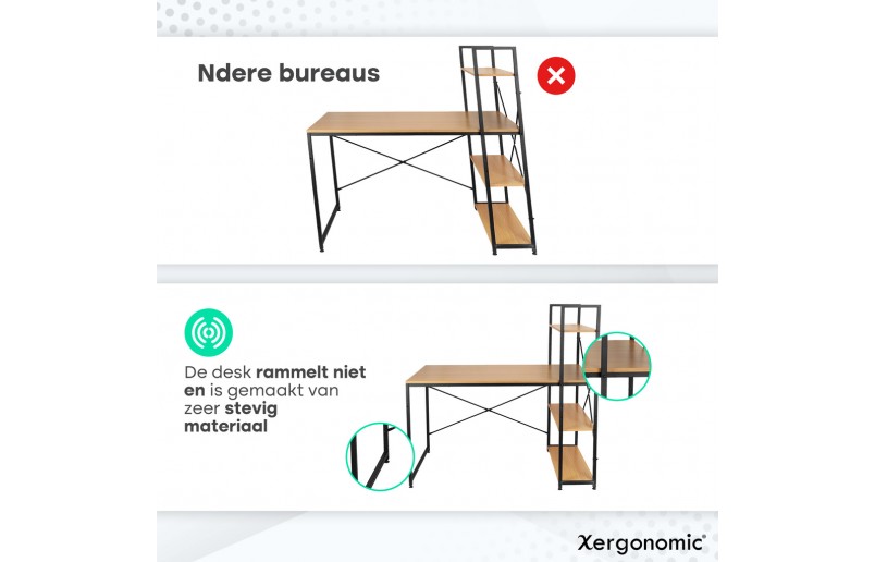 Industrial desk with shelves 120x64x72 cm