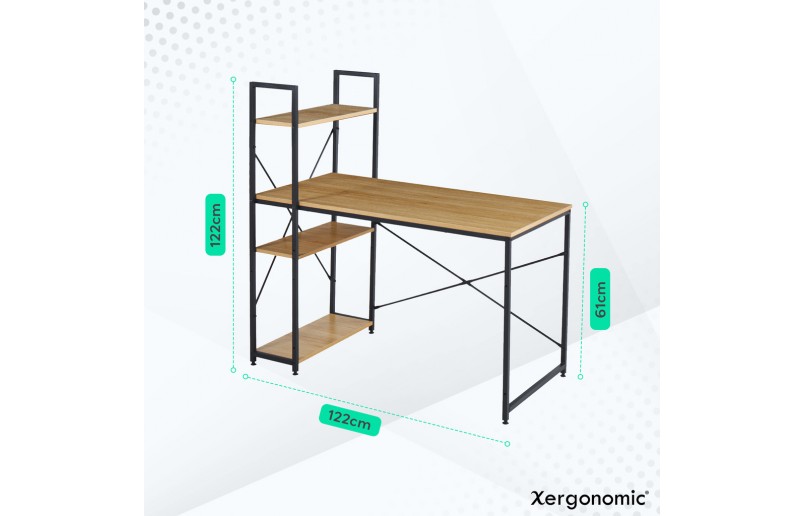 Industrial desk with shelves 120x64x72 cm