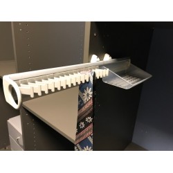 Tie holder with storage tray silver