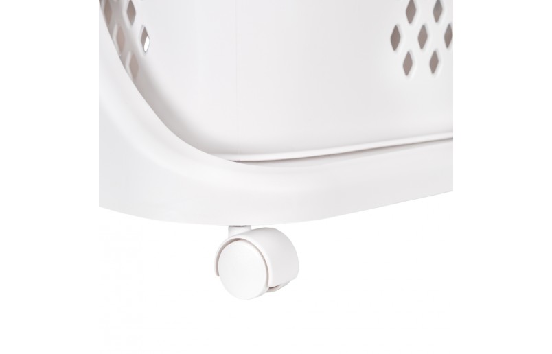 Trieur à linge en plastique avec 2 compartiments et tringle à linge