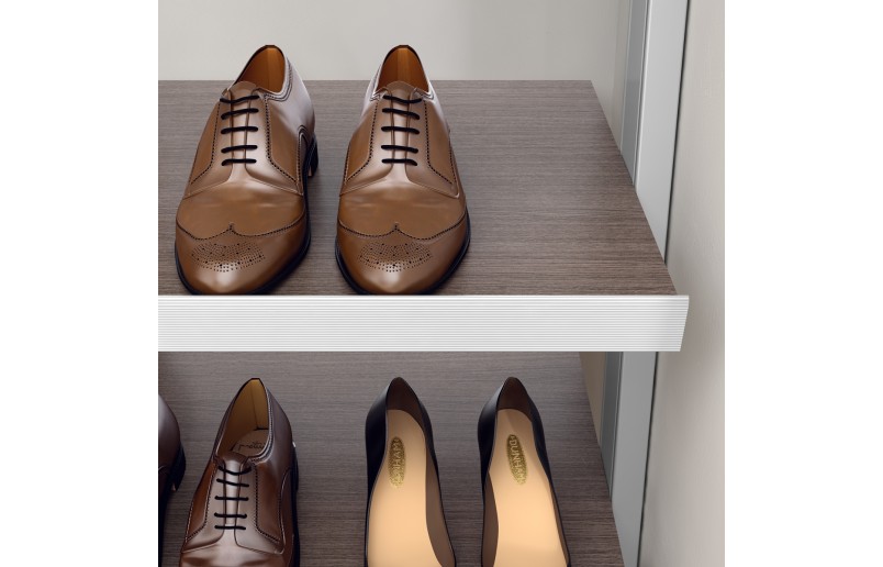 Profilés frontaux pour étagères à chaussures argent