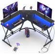 Gaming corner desk Infinity with led lighting