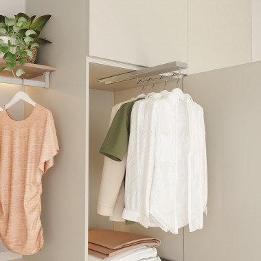 Uittrekbare kledingstang, 2 stuks, kledingstang verstelbaar 25-45 cm, bespaart opslagruimte in kasten en opslagruimtes, organiseert kleding en broeken