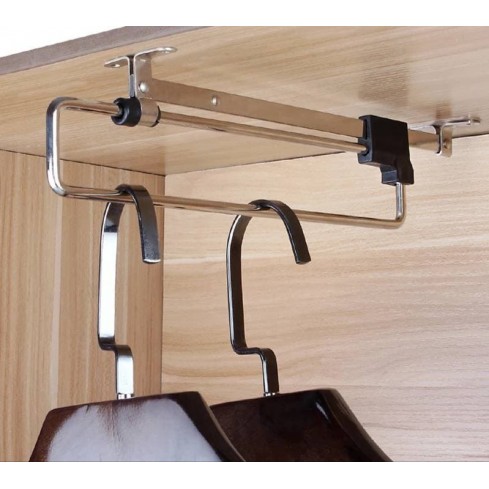 Tringle à linge extensible chromée basic, en 3 tailles