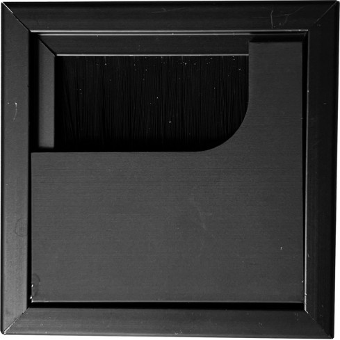 Cable grommet square black aluminum 80 x 80 mm