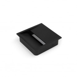 Cable grommet square black plastic