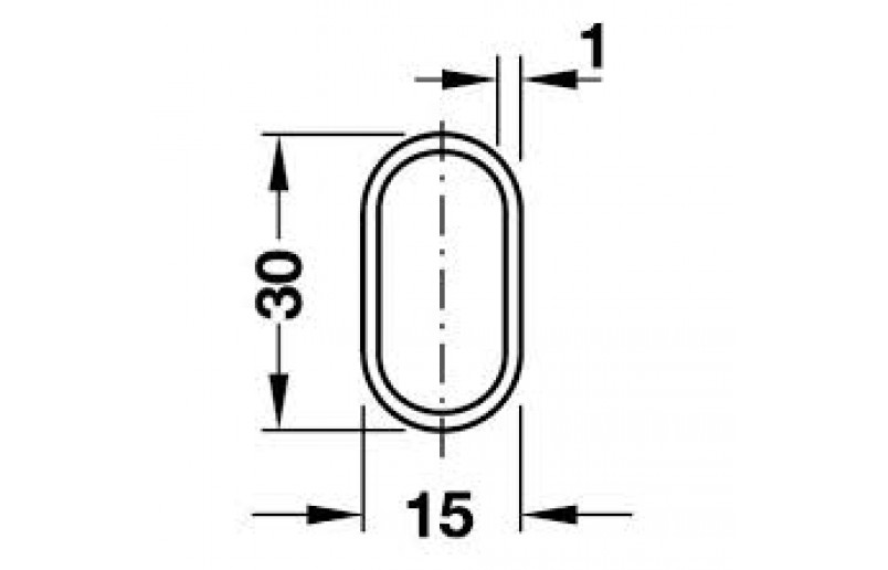 Kledingroede ovaal aluminium