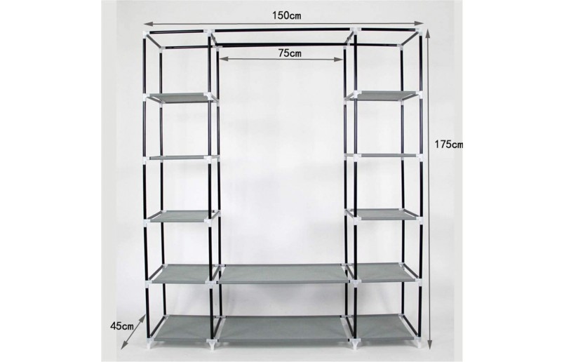 Penderie pliable/fermable noire XXL