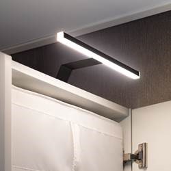 Ultra smart surface-mounted luminaire for cabinets and furniture, color black in set
