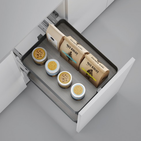 Pull-out frame with 2 storage shelves for kitchen cabinets with width 300 mm