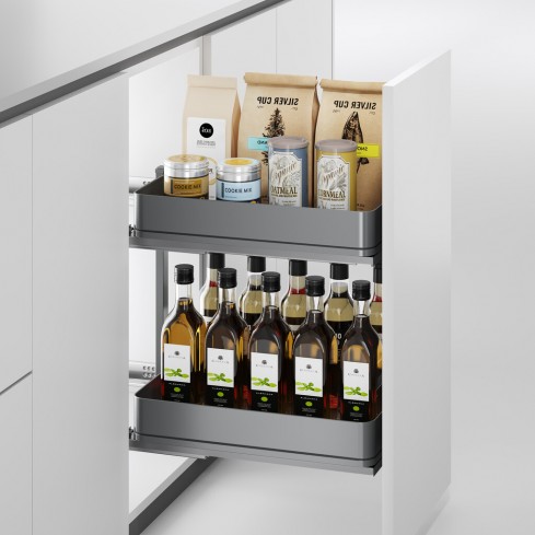 Pull-out frame with 2 storage shelves for kitchen cabinets with width 300 mm