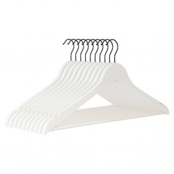 Cintre de qualité A, crochet noir laqué blanc 