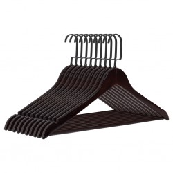 Cintre de qualité A, laqué antique, crochet plat noir 