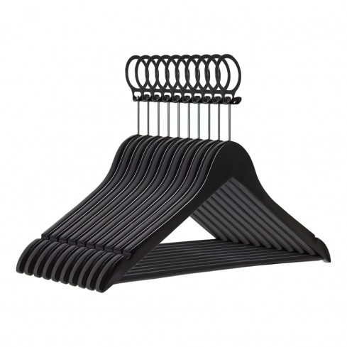 Kledinghanger A kwaliteit, zwart gelakt, anti diefstal ring