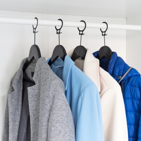 Kledinghanger A kwaliteit, zwart gelakt, anti diefstal ring