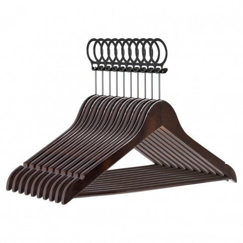 Kledinghanger / hotelhanger A kwaliteit, antique gelakt, anti diefstal ring