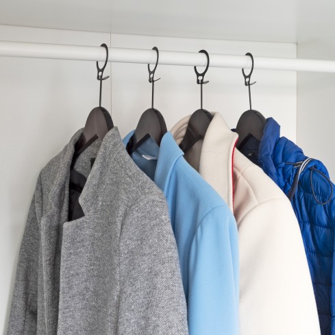 Kledinghanger / hotelhanger A kwaliteit, antique gelakt, anti diefstal ring